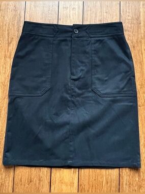 Ralph Lauren Black Pencil Skirt with Front Patch Pockets